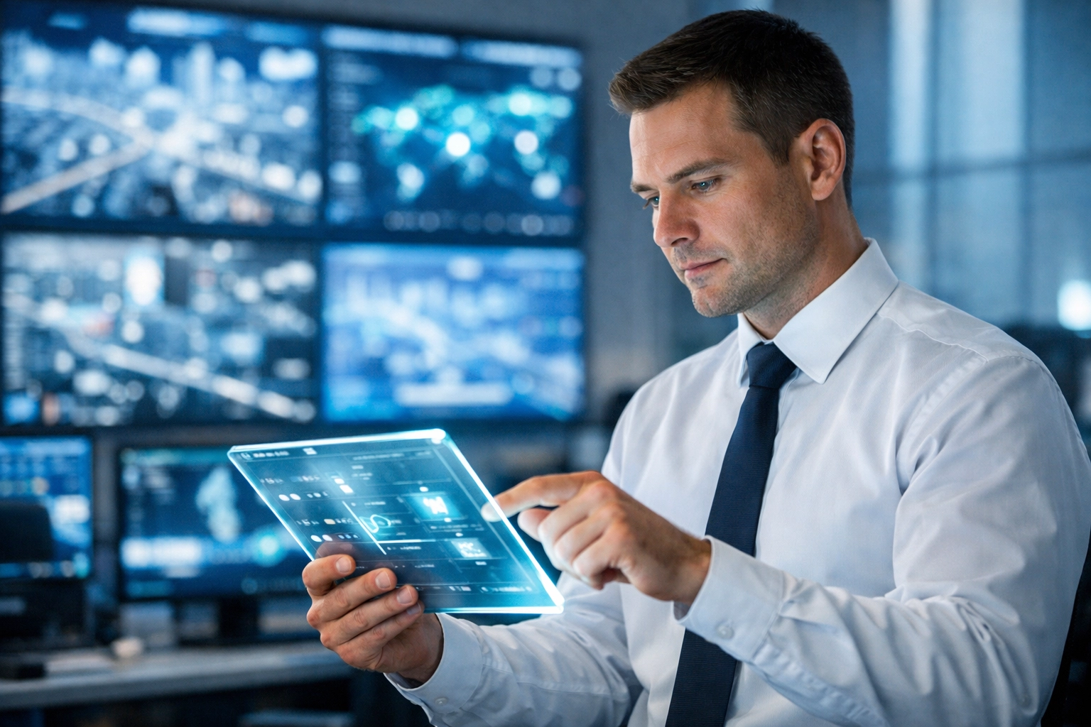 Security analyst monitoring real-time intelligence for Super Bowl corporate travel logistics.