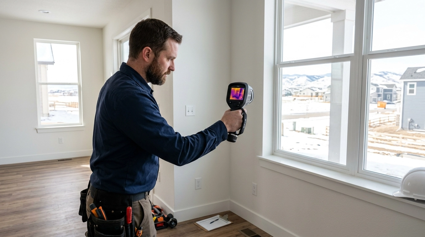 Thermal imaging inspection in a new construction home