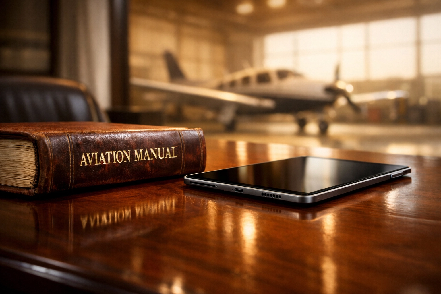 Pilot reviewing the Airman Certification Standards during a professional flight training briefing.