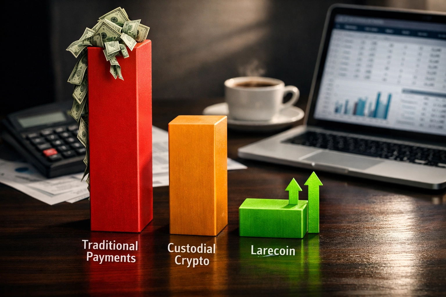 Merchant payment processing fees comparison chart showing crypto savings