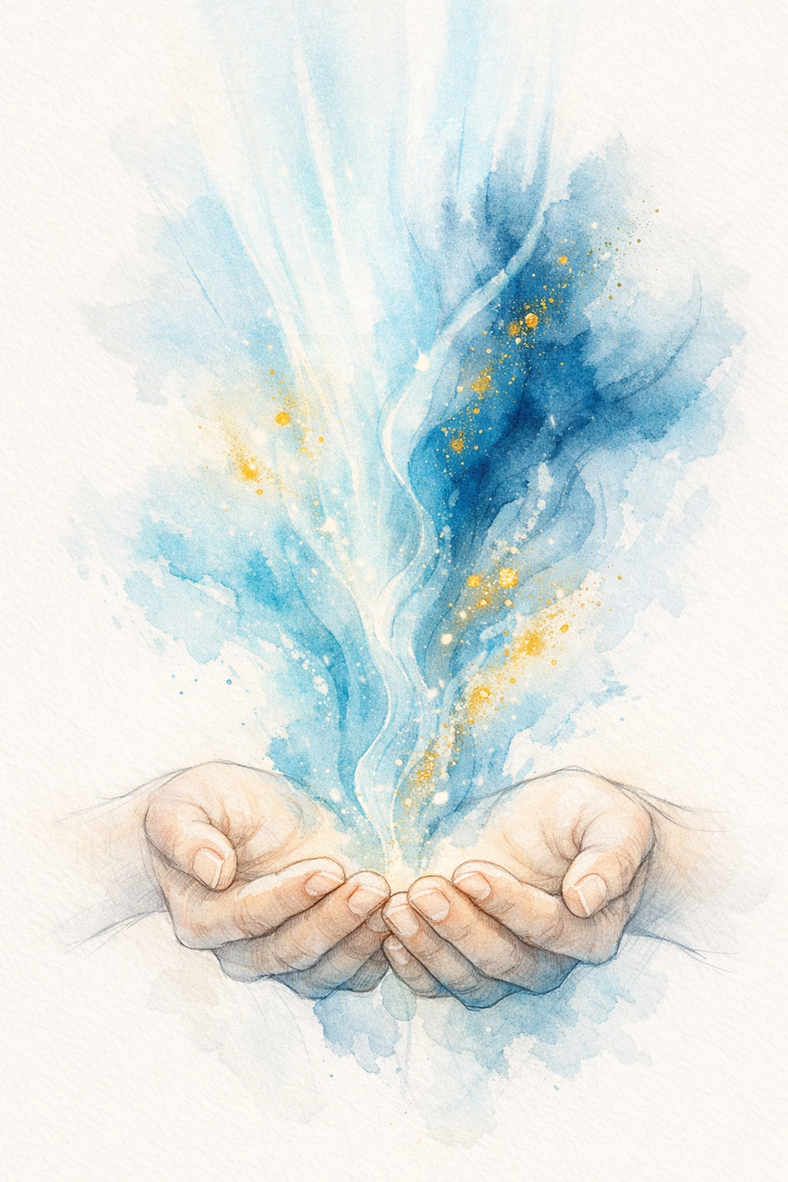 Hands releasing burdens upward symbolizing surrender and letting go in faith