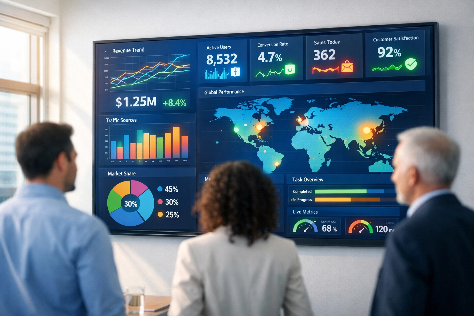 ServiceNow adoption dashboard displaying real-time analytics and performance metrics