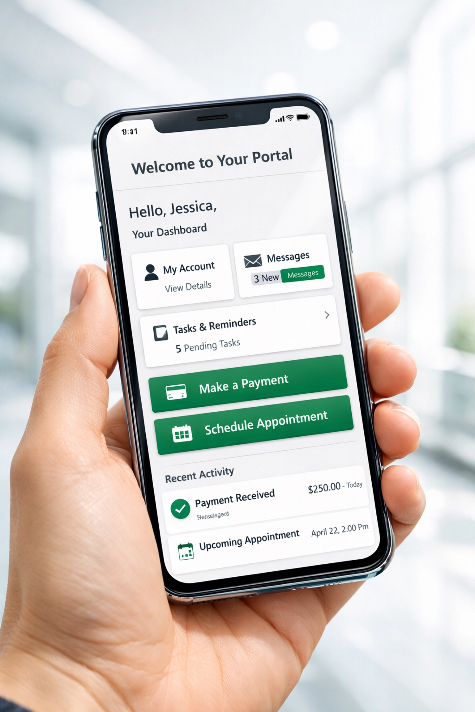 A smartphone displaying a responsive school web portal for easy mobile access by parents and staff.