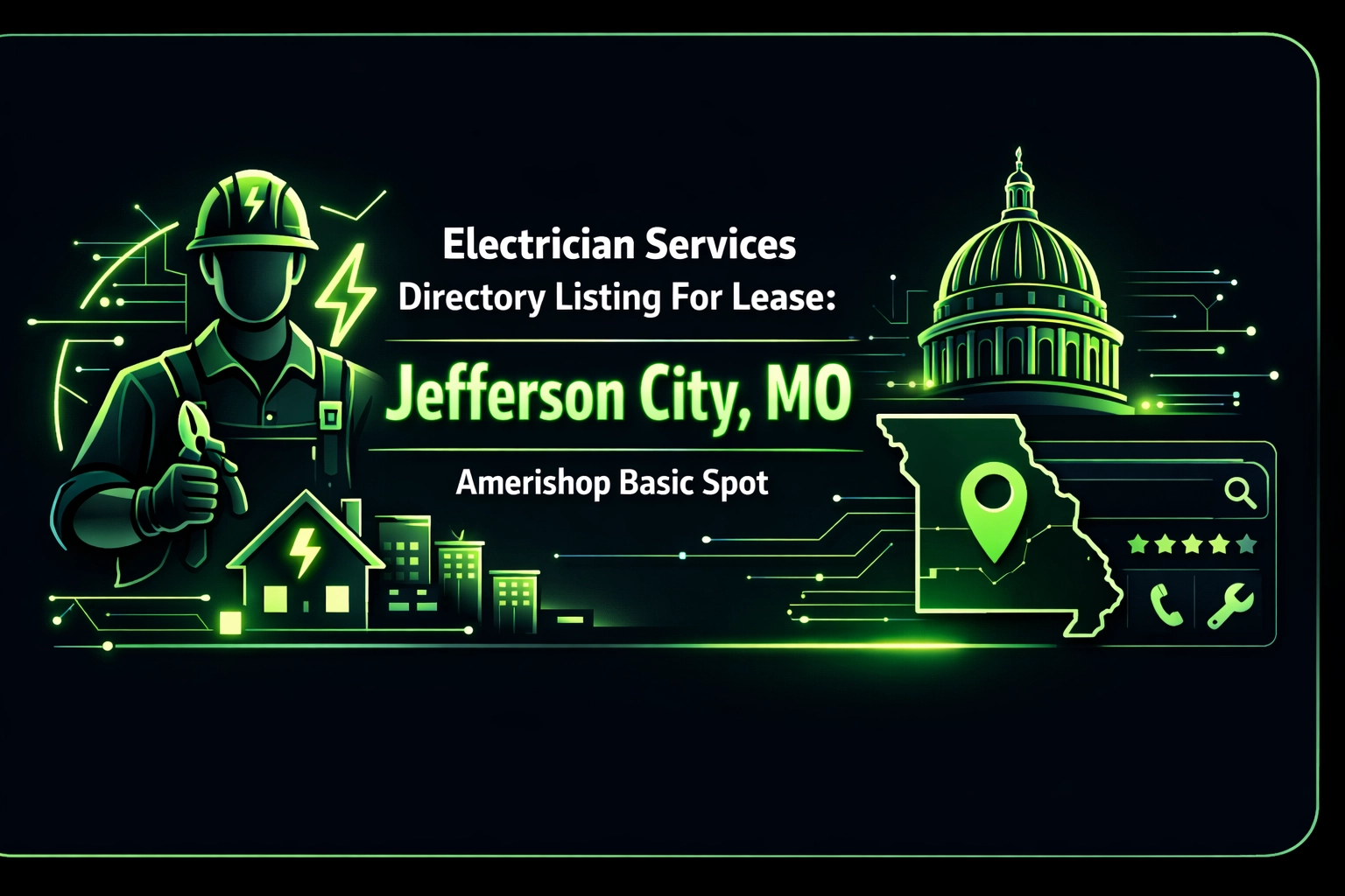 [HERO] Electrician Services Directory Listing For Lease: Jefferson City, MO - Amerishop Basic Spot