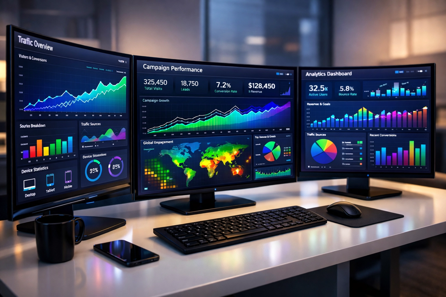 Brand partnership analytics dashboard displaying campaign performance and market data