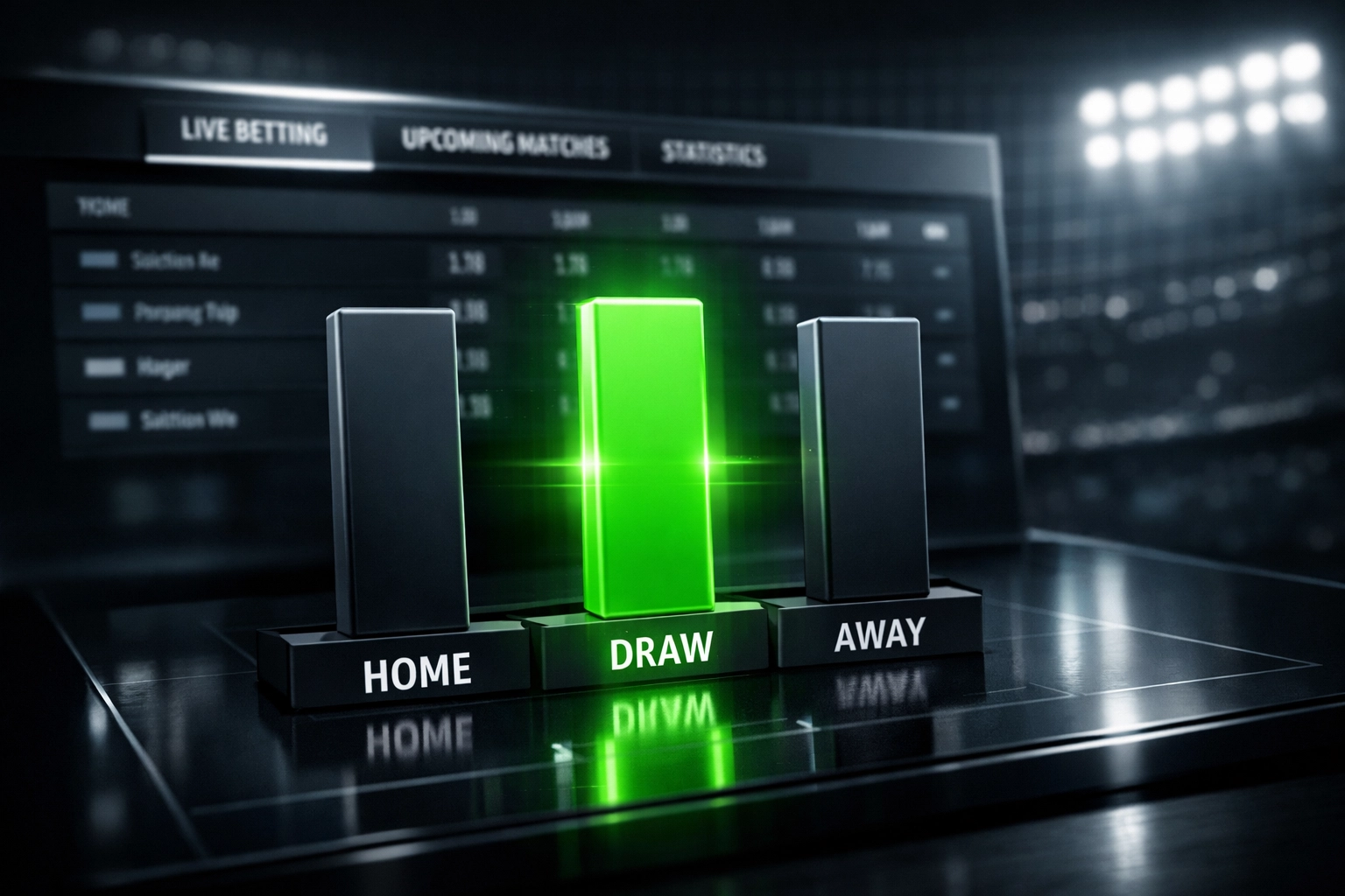 Dead Heat; digital betting interface highlighting AI-calculated value for a match ending in a draw.