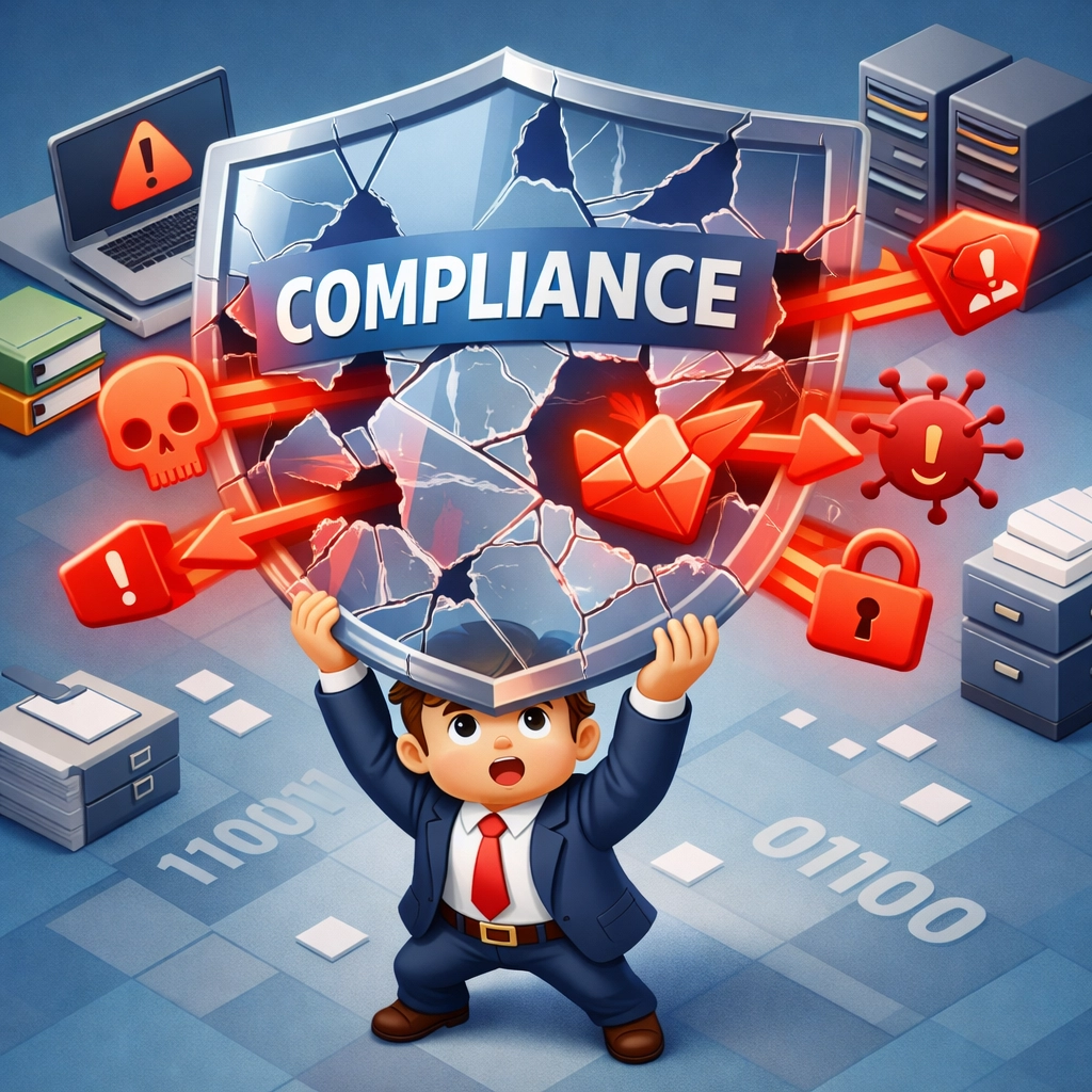 Broken compliance shield failing to protect against cybersecurity threats