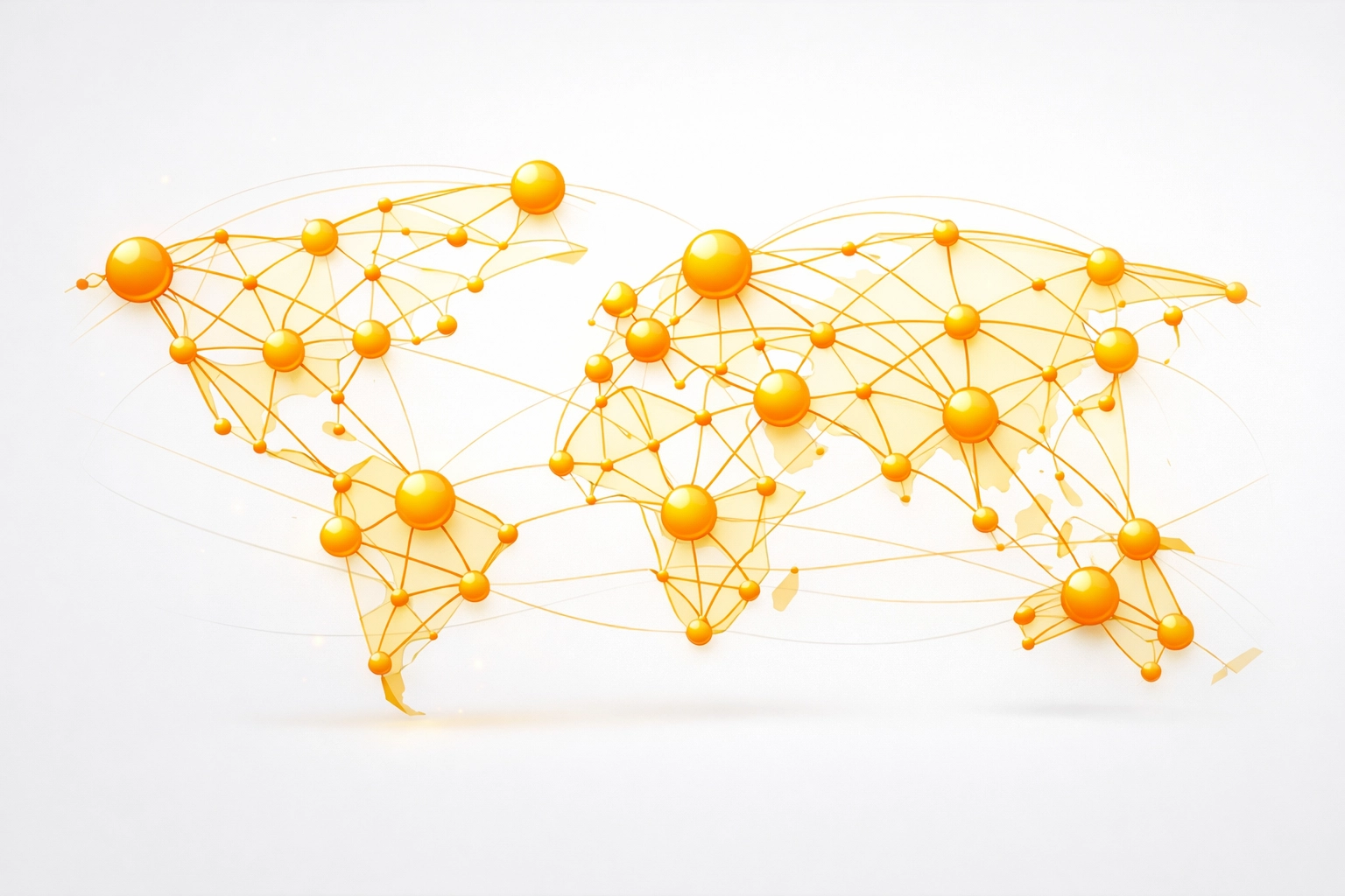 A global network of interconnected nodes representing supply chain transparency and ethical sourcing.