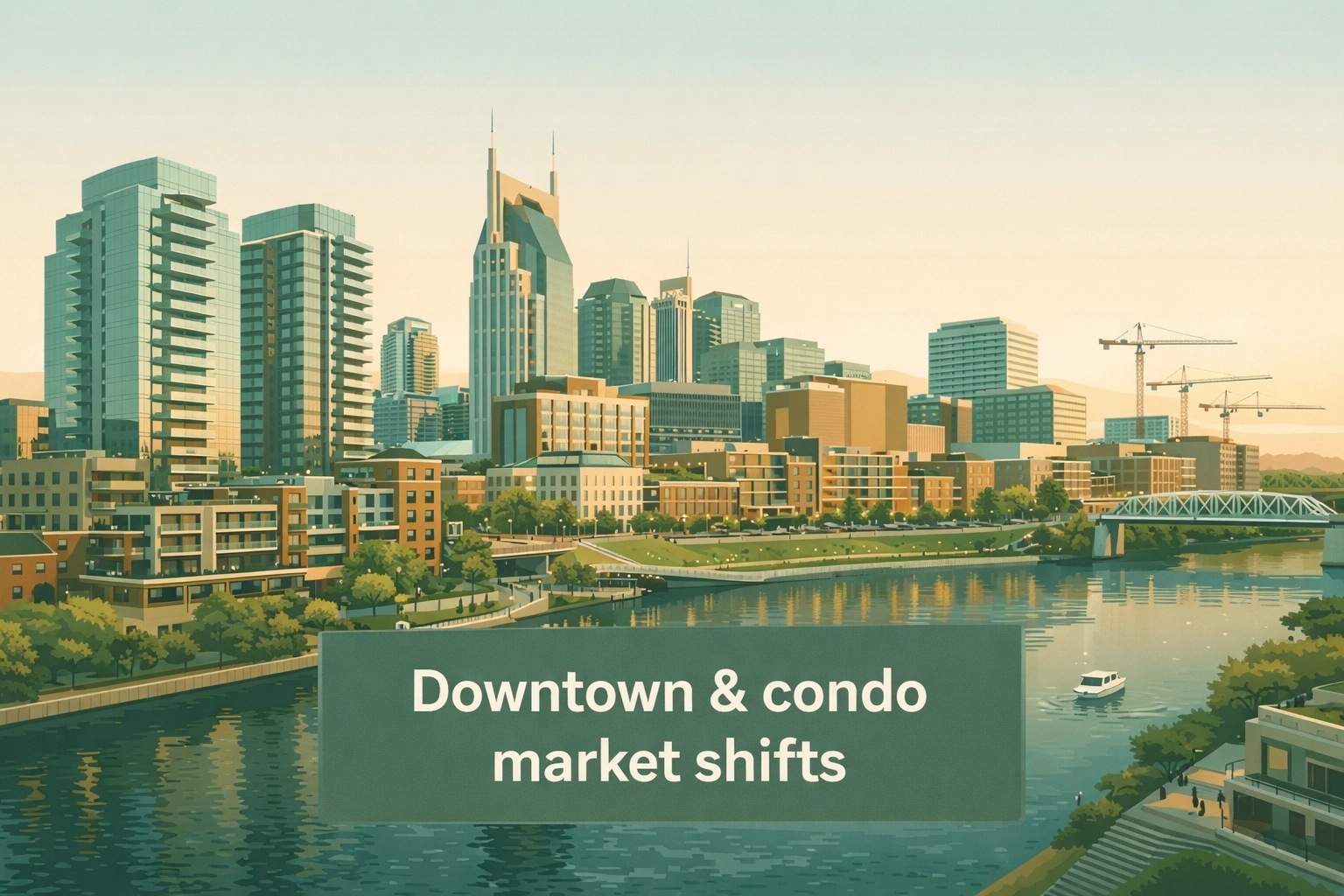 Downtown skyline showing condo development and real estate growth opportunities
