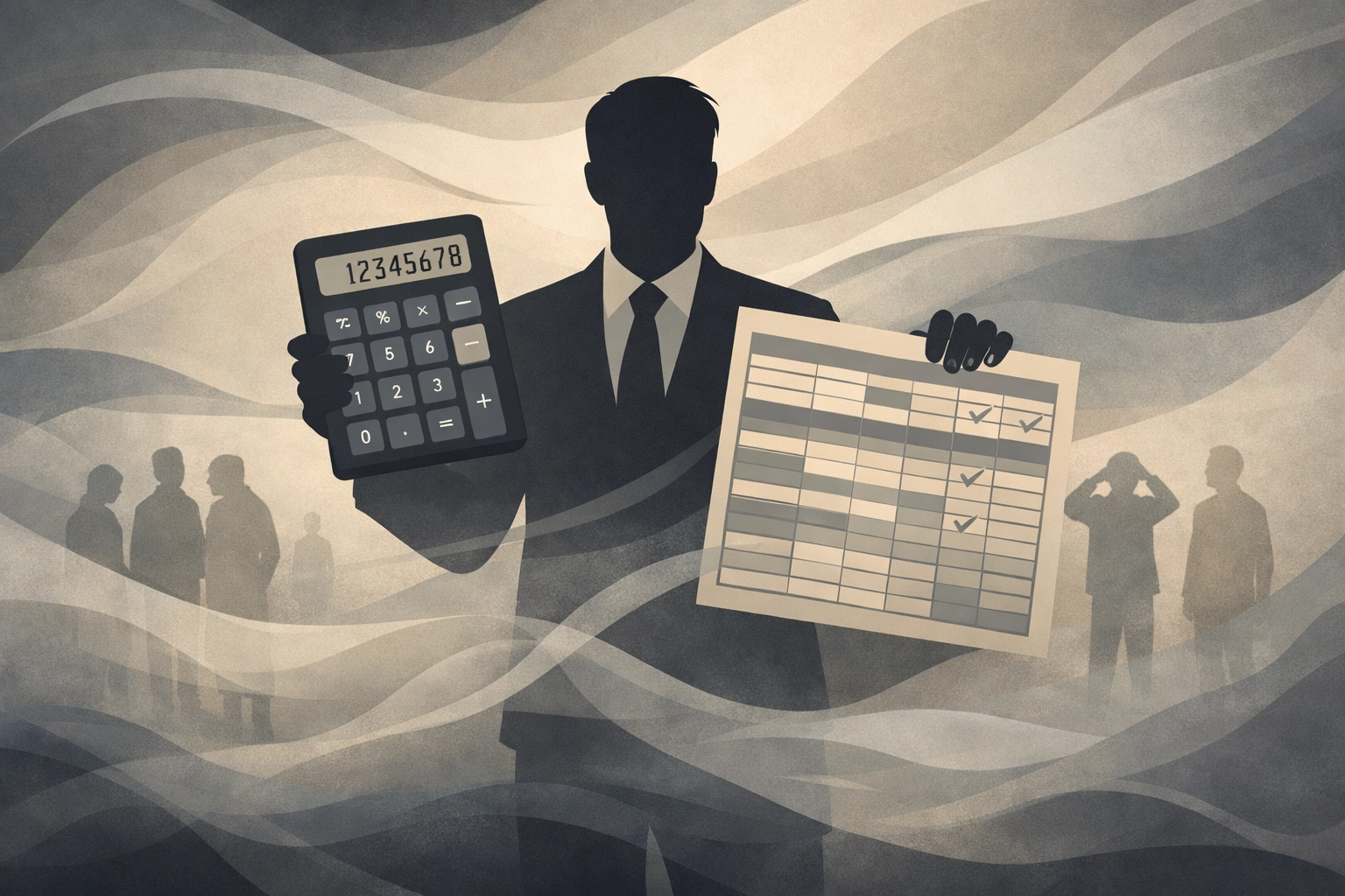 Corporate executive using efficiency as smokescreen to hide employee layoffs