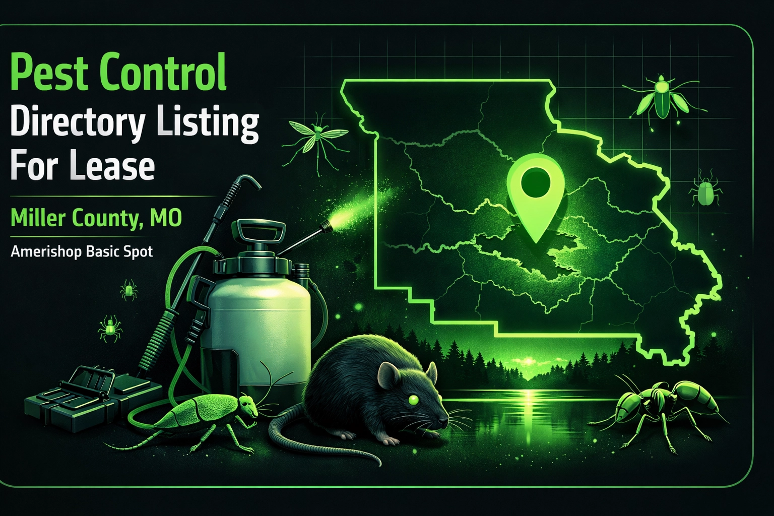 [HERO] Pest Control Directory Listing For Lease: Miller County, MO - Amerishop Basic Spot