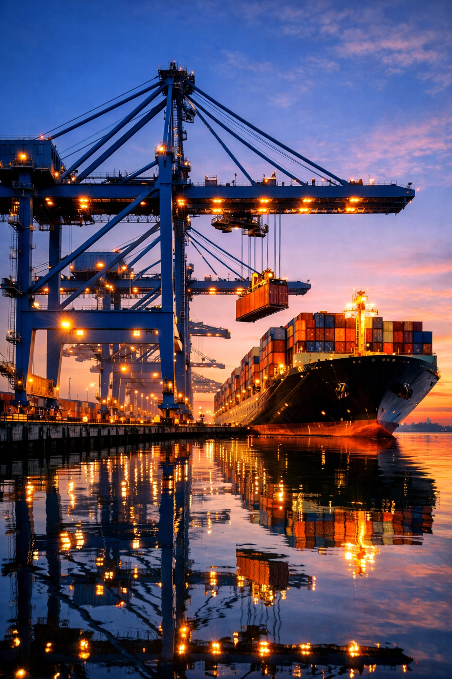 Automated shipping terminal representing efficient cross-border trade and logistics in South Asia.