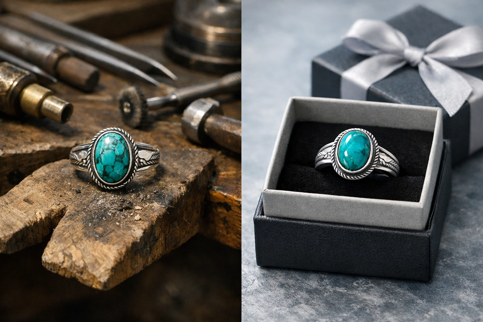 Handmade jewelry from workbench to gift box showing product liability coverage need