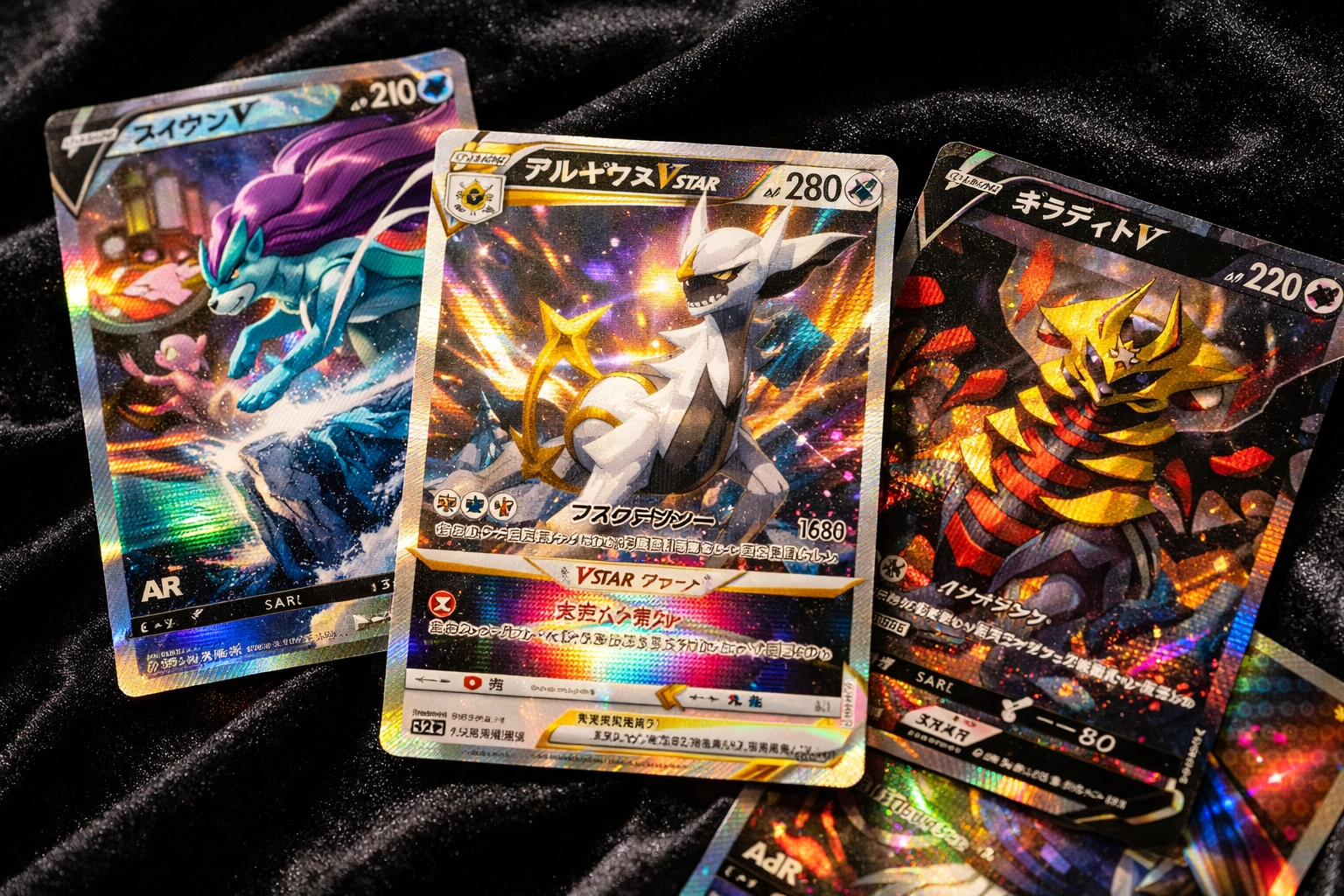 Japanese VSTAR Universe Art Rare and Super Rare holographic Pokemon cards with legendary Pokemon
