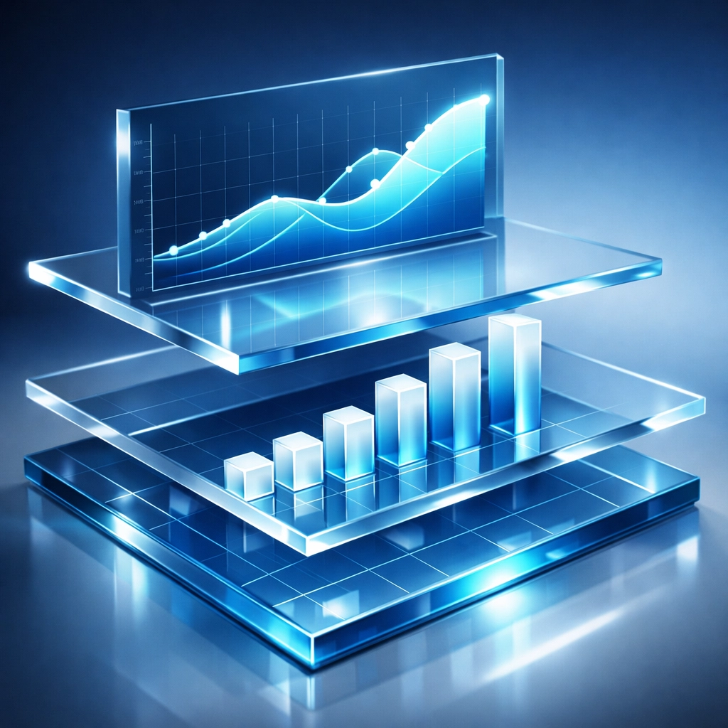 Minimalist data dashboard visualizing lead tracking ROI and performance analytics for decision makers.