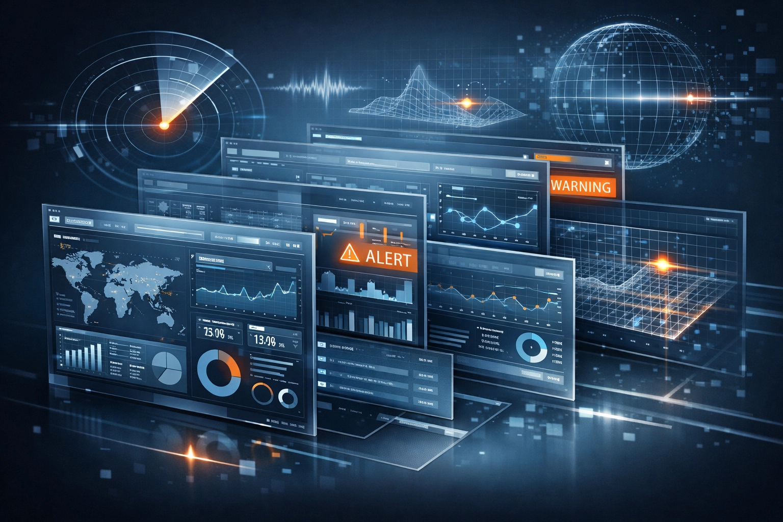 Security monitoring dashboard detecting and analyzing phishing threats in real-time
