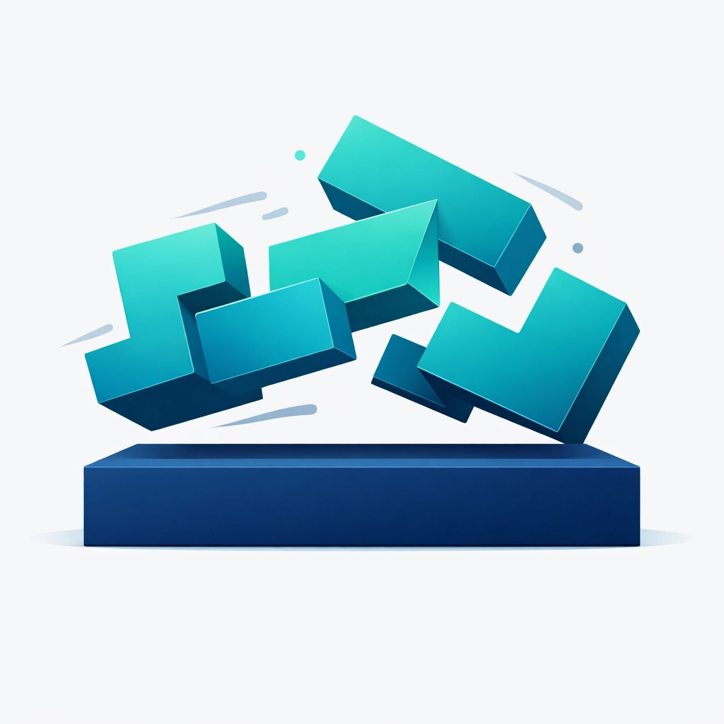 Flat art illustration showing a stable Lean Six Sigma foundation paired with flexible Agile motion.