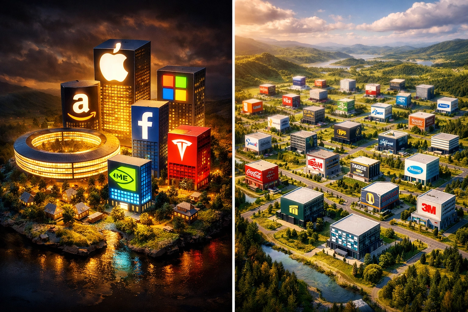 Comparison of concentrated tech portfolio versus equal-weighted diversified equity investment strategy