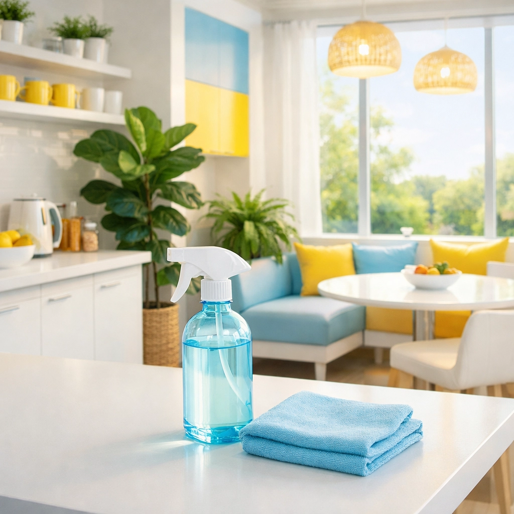 Clean, modern office breakroom using eco-friendly products for a healthier Longmeadow workplace.