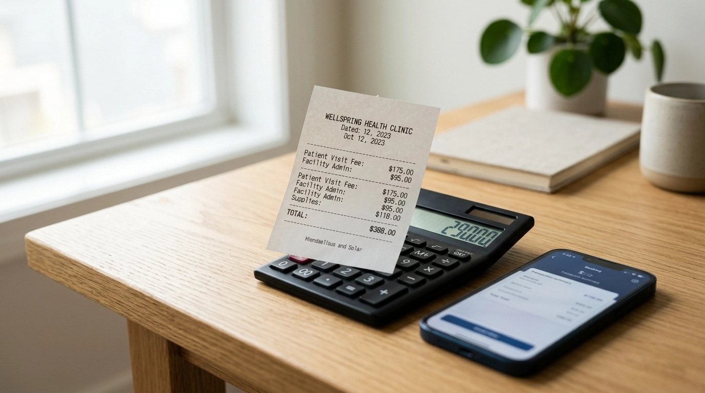 Premium minimalist lifestyle photo representing hidden healthcare fees