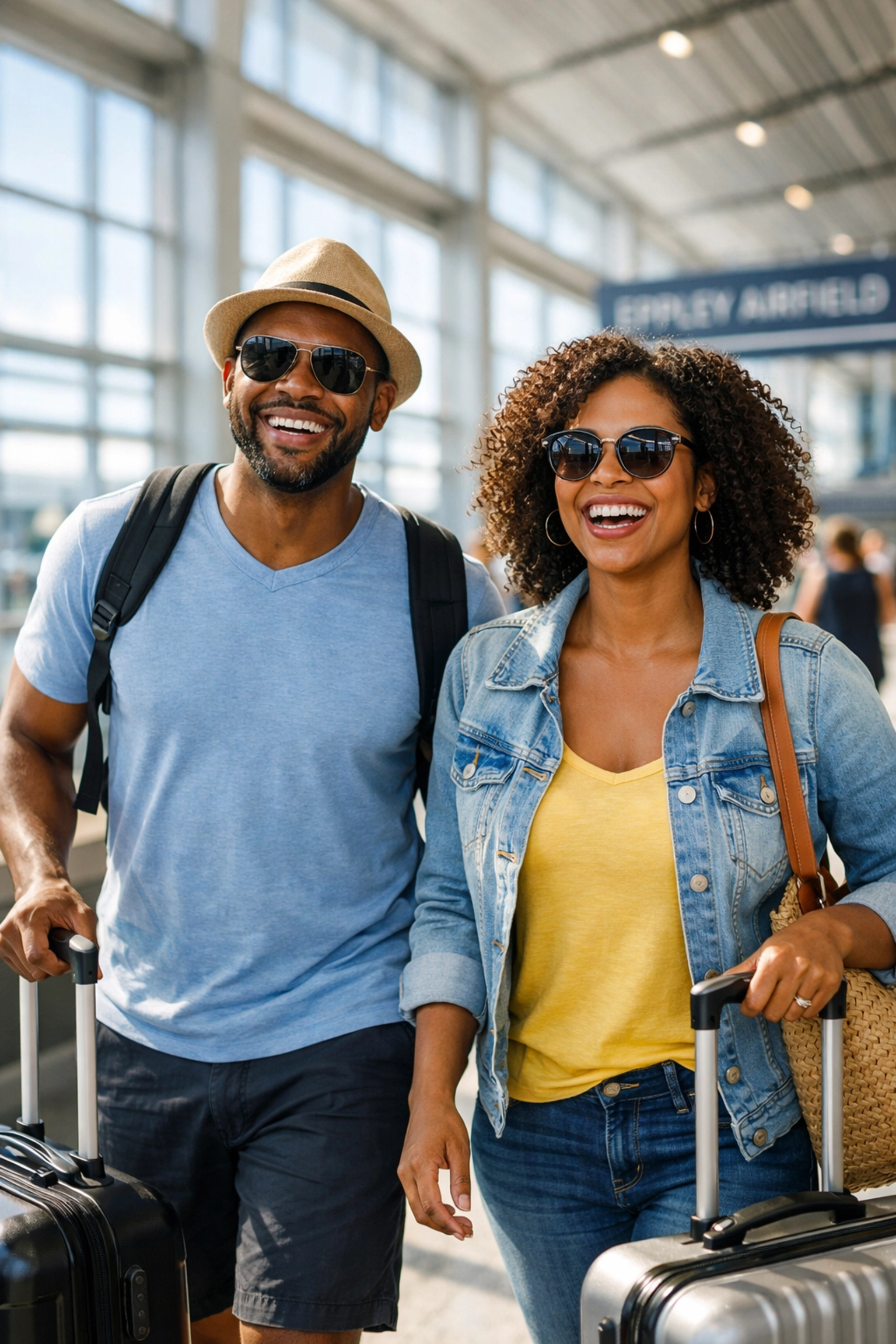 Travelers departing from Omaha airport for luxury tropical all-inclusive vacation