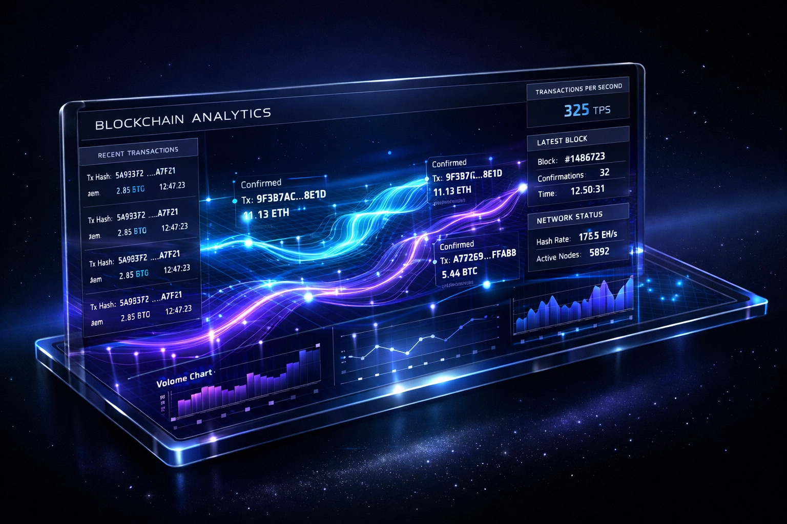 Real-time blockchain transaction dashboard displaying LareScan Layer 1 payment data streams and timestamps