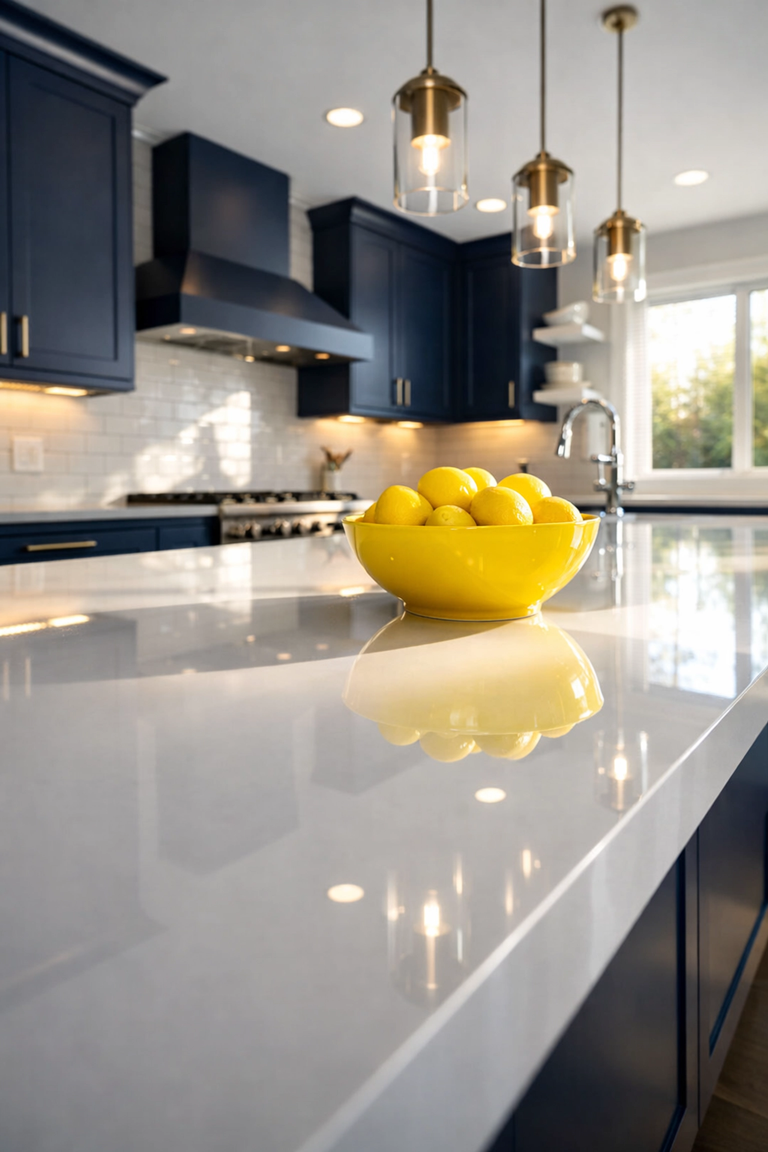 Spotless Everett kitchen with polished white counters, showcasing premium residential cleaning services Everett MA.