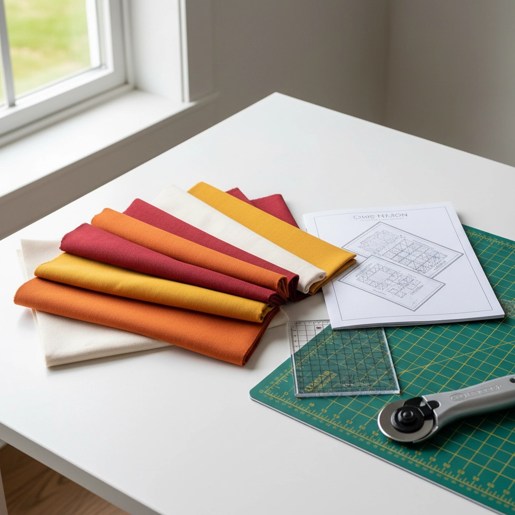 Quilt kit with pattern and pre-cut quilting fabric