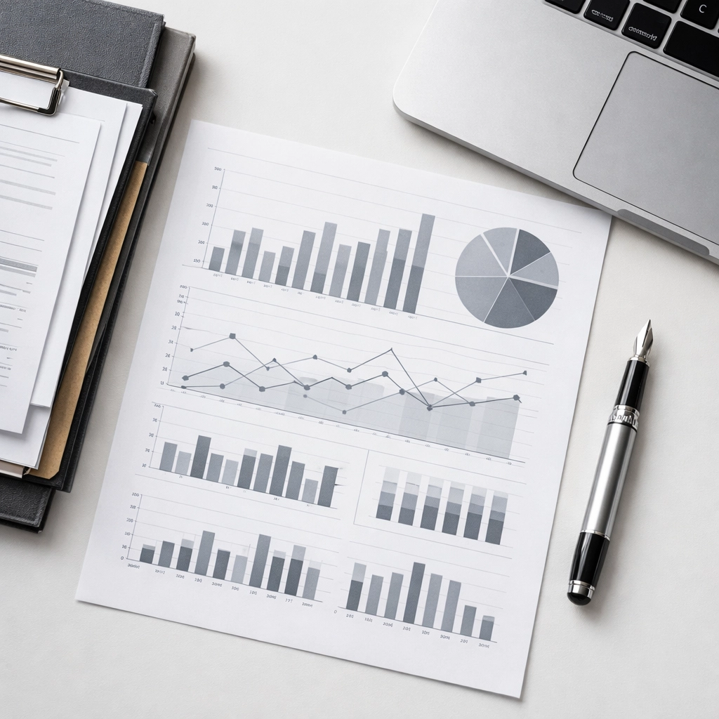 Financial documents and charts demonstrating a professional business valuation by a business broker in Mississippi.