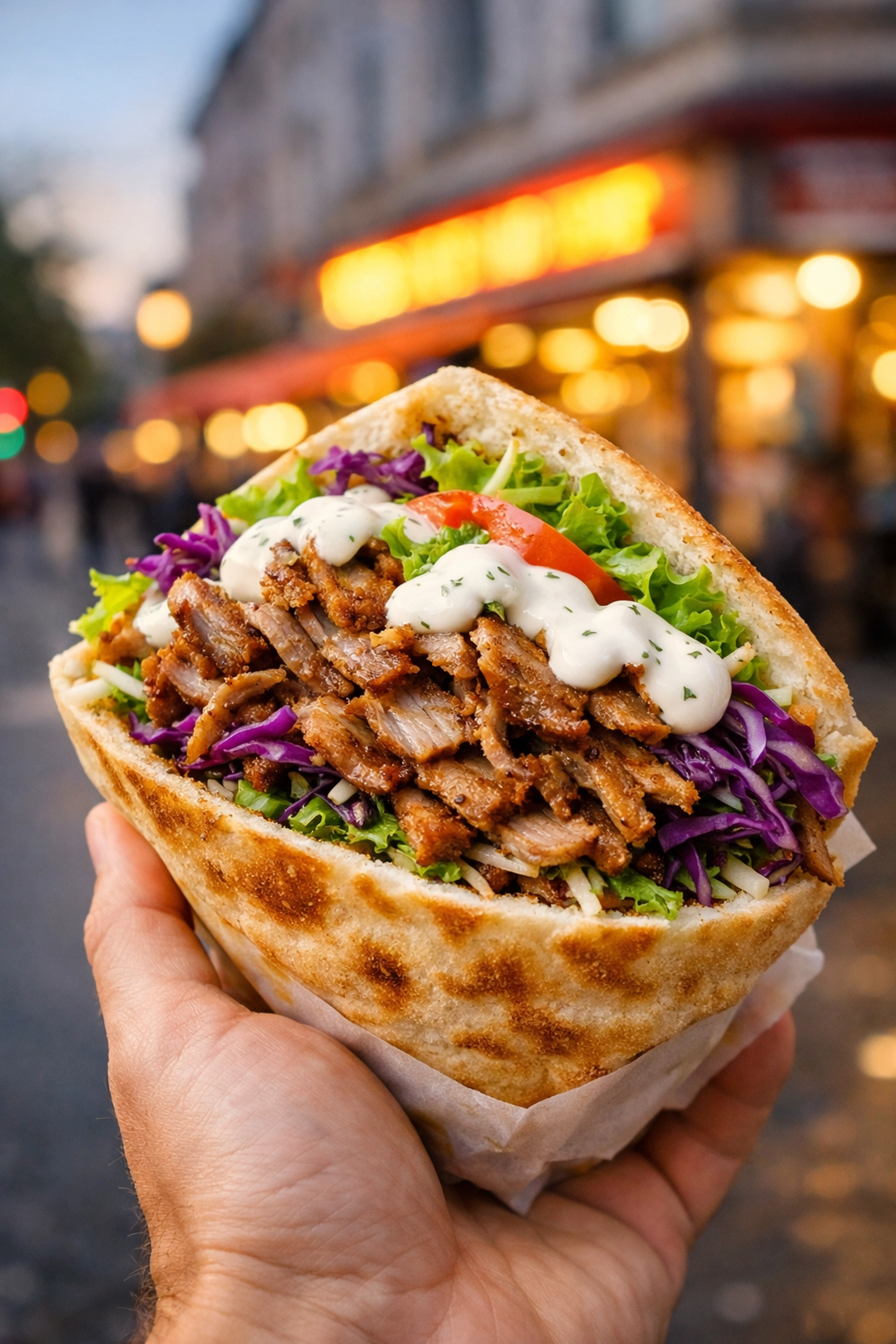 Fresh Berlin Döner Kebab in Kreuzberg, a staple of budget travel food and the best cheap eats in the city.