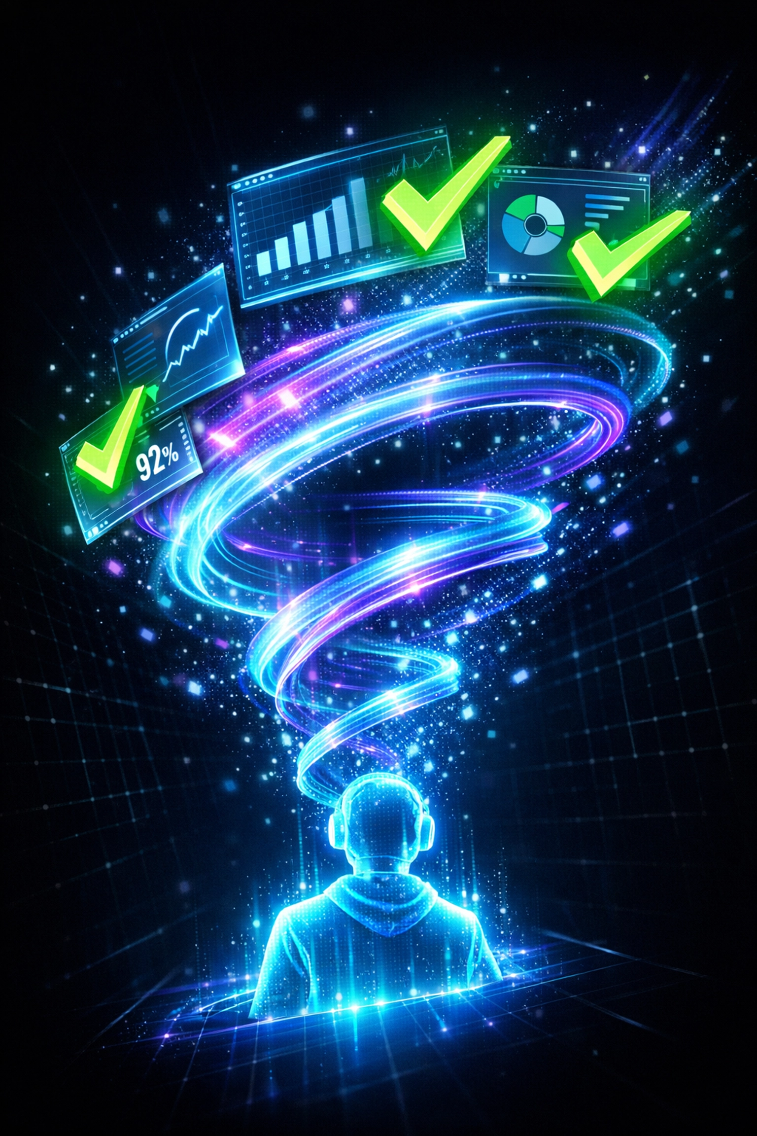 AI-powered real-time feedback loop showing instant student assessment data and analytics