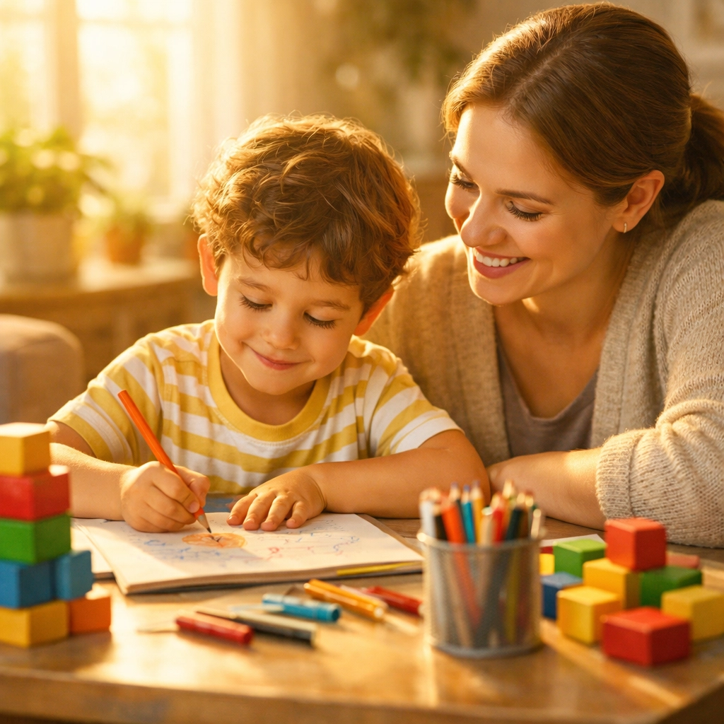 A child and adult participating in healing activities through family assistance programs in New Jersey.