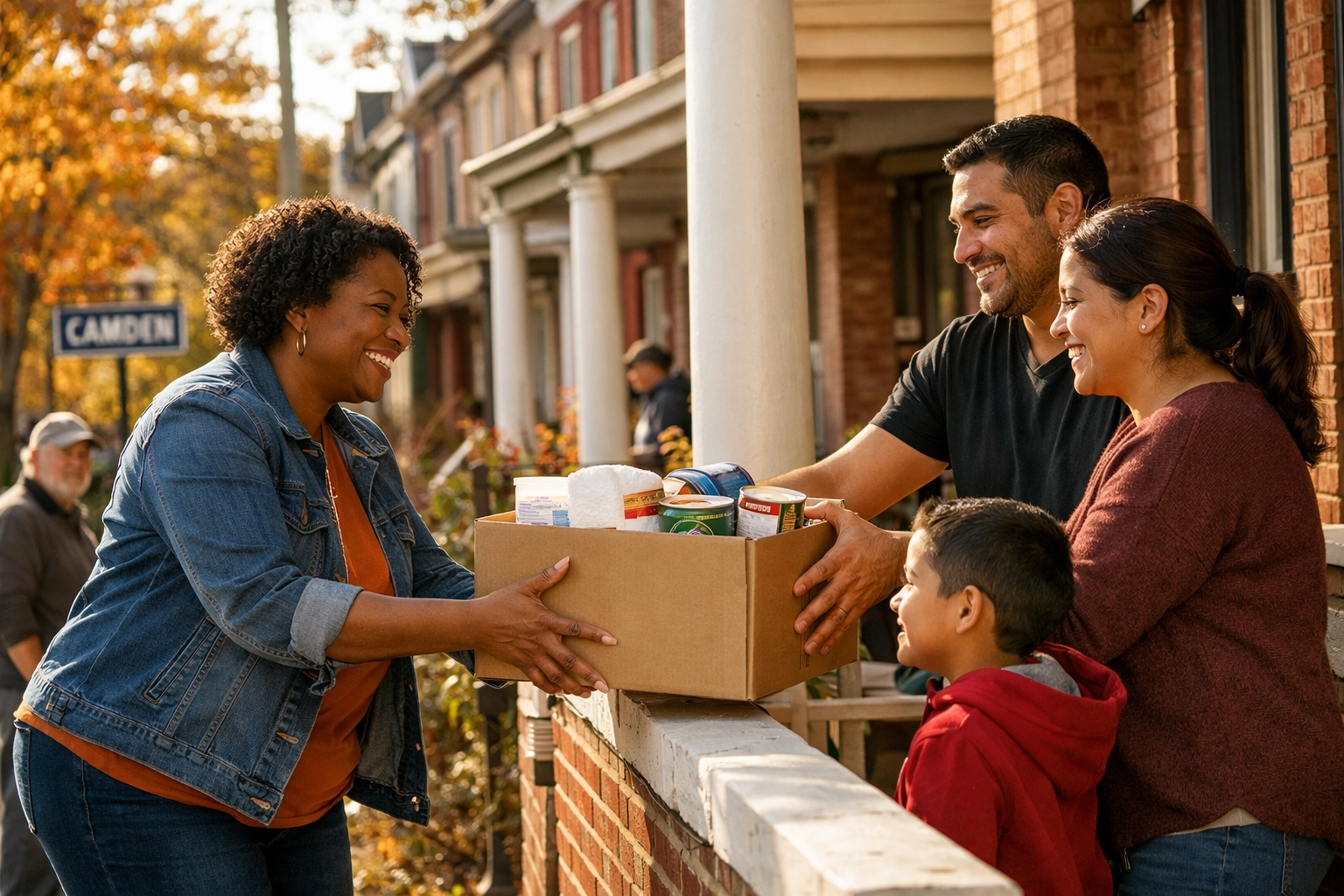 Neighbors helping neighbors in Camden NJ during disaster relief efforts