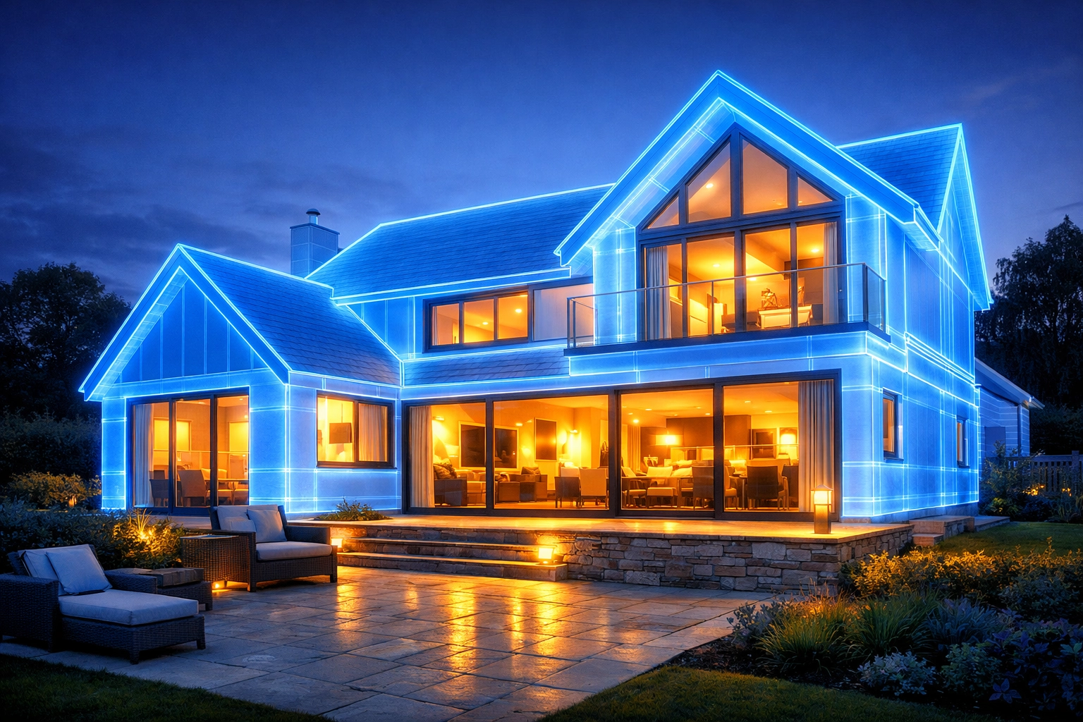 Thermal map of a West Sussex property showing excellent heat retention after insulation.