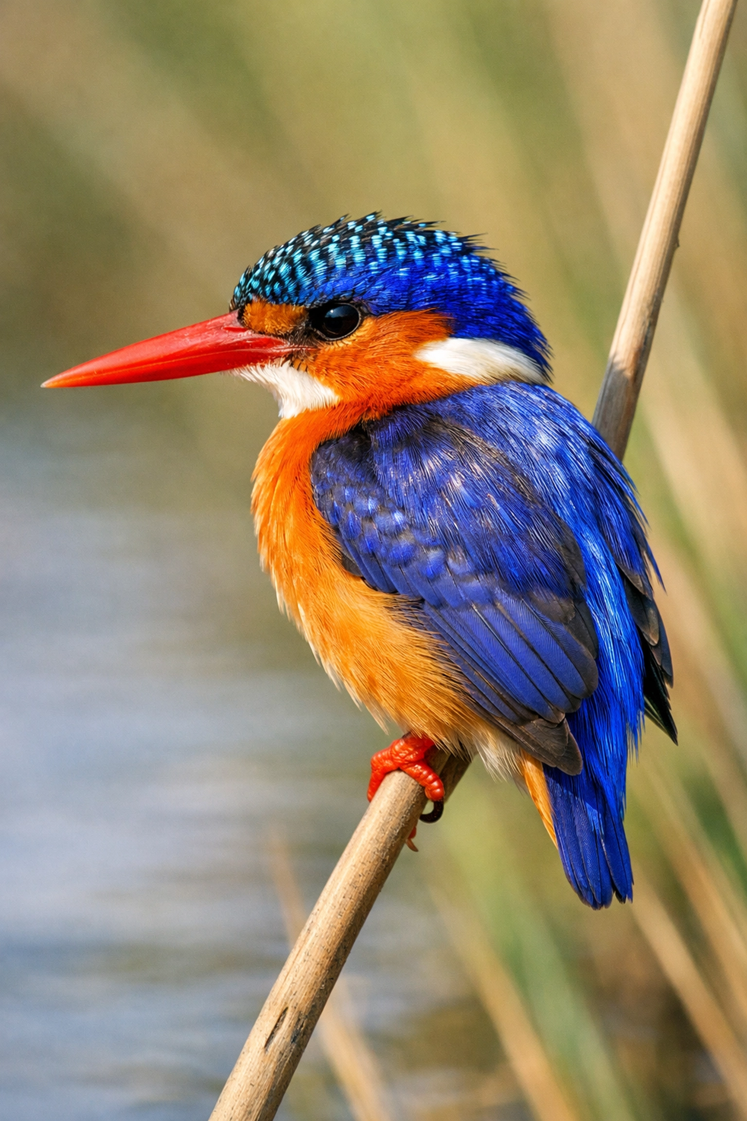 Sharp wildlife photo of a Malachite Kingfisher, used to drive engagement in species-focused marketing campaigns.
