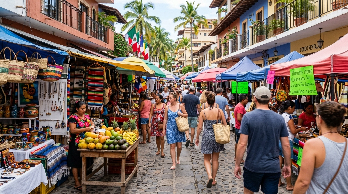 Colorful Saturday market in Puerto Vallarta