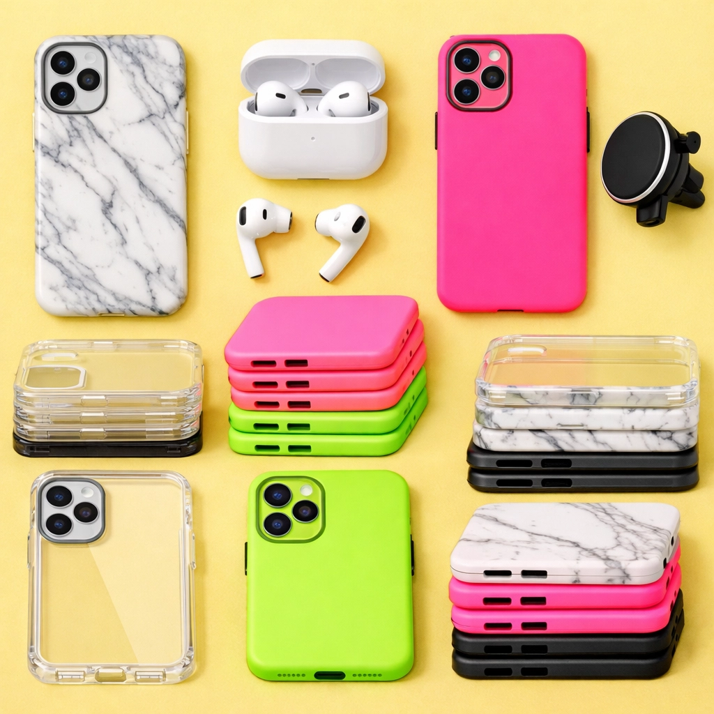 High-volume smartphone accessories like cases and earbuds, easy items to sell on eBay for beginners.