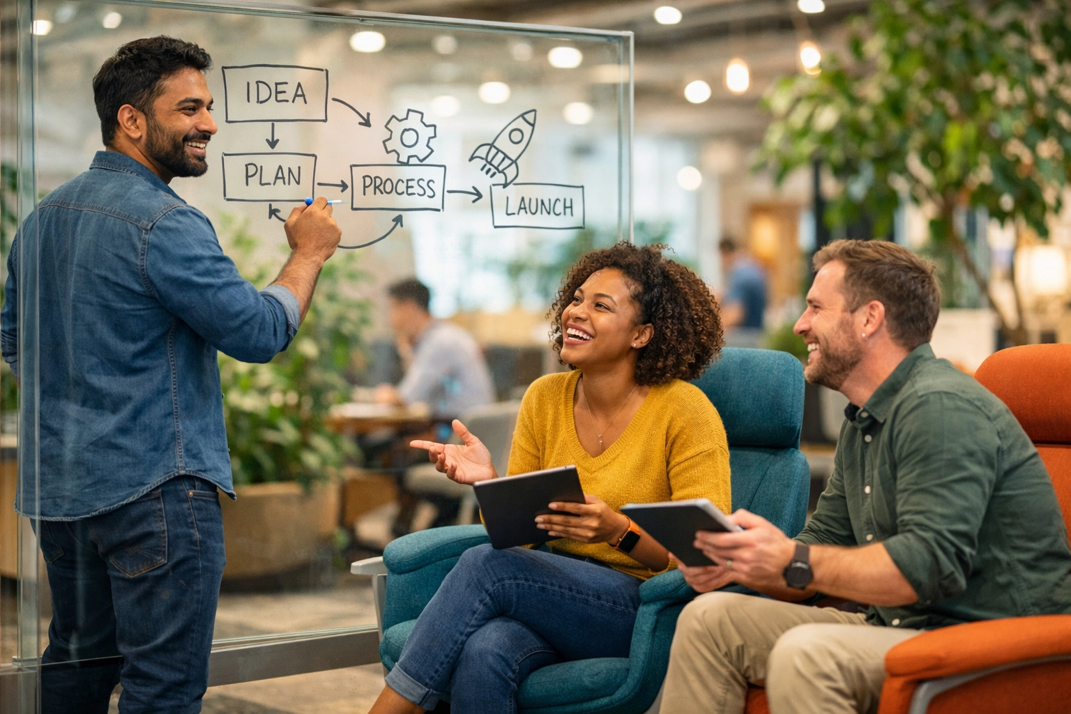 Collaborative team planning automated ITOM workflows with a ServiceNow implementation partner.