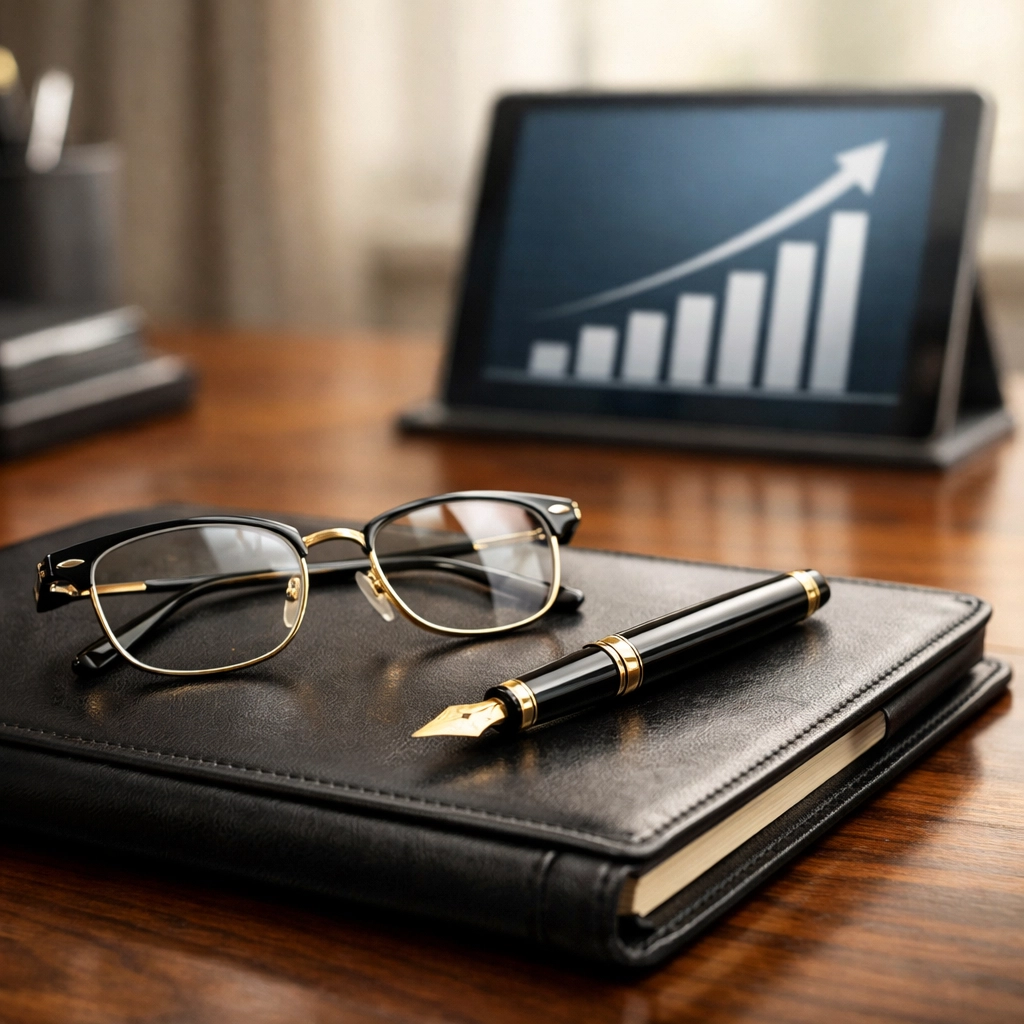 An executive desk with a financial chart, symbolizing accurate valuation for family business exit planning in MS.