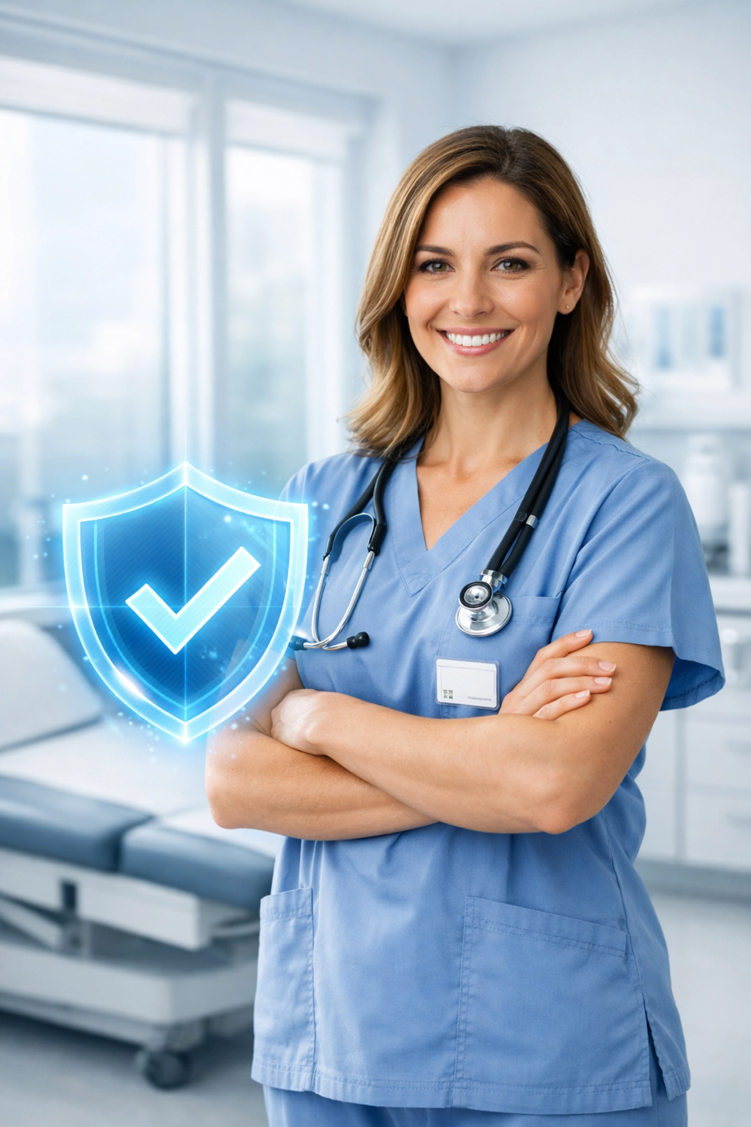 Confident nurse practitioner achieving Medicare compliance with clinical documentation software