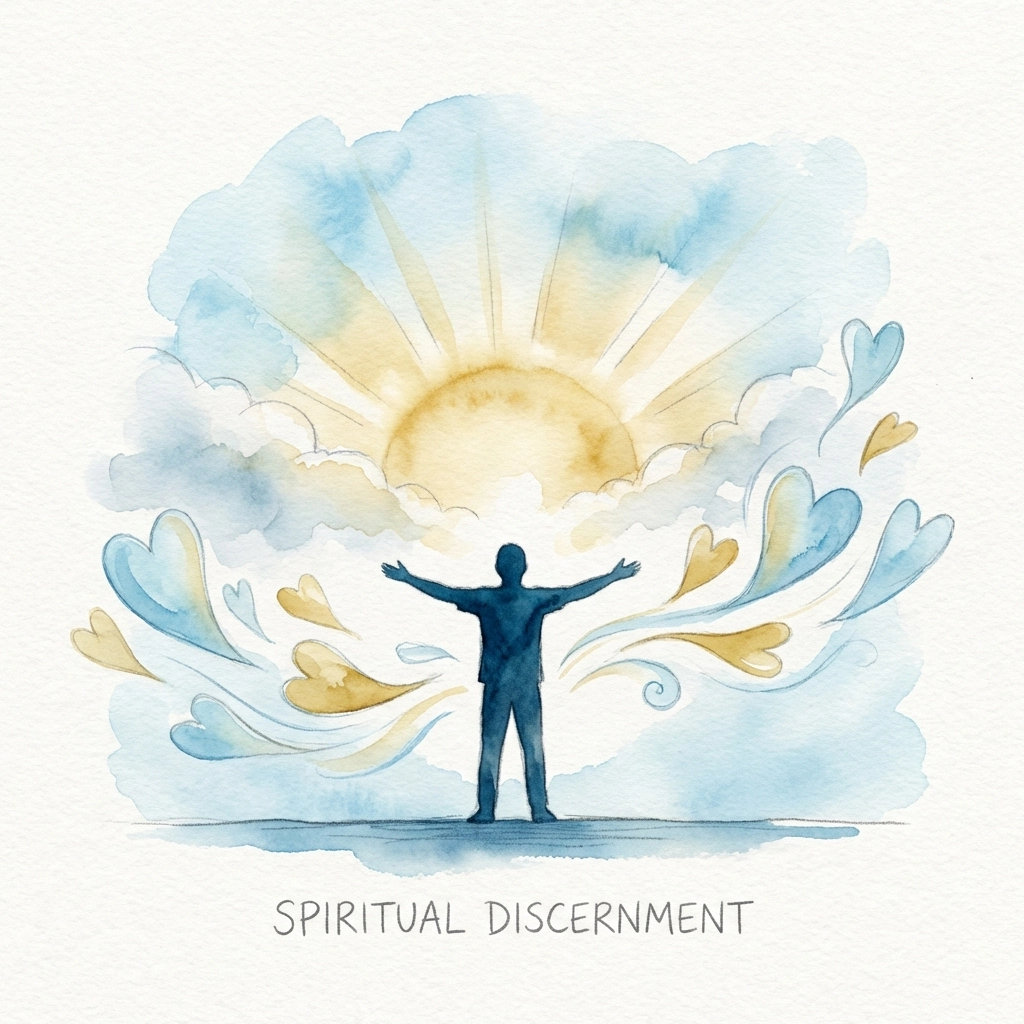 Watercolor illustration of a person opening their arms at sunrise, symbolizing emotional openness and guarding your heart.
