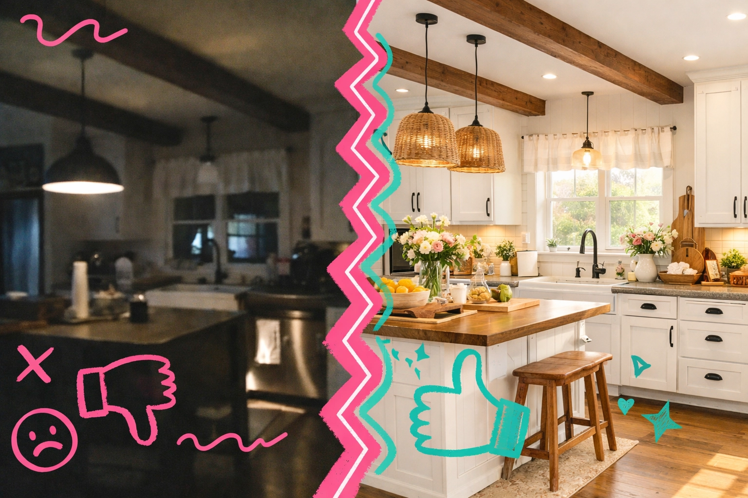 Poor quality listing photos versus professional real estate photography comparison