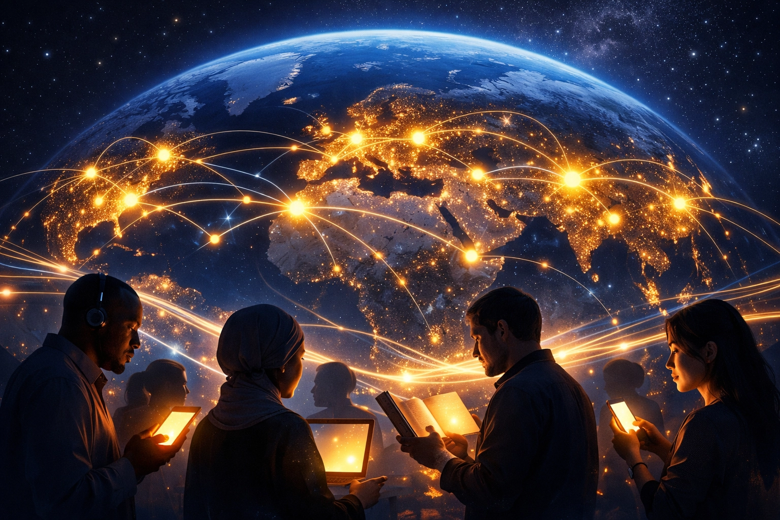 Global digital network connecting diverse people through technology for worldwide Gospel ministry