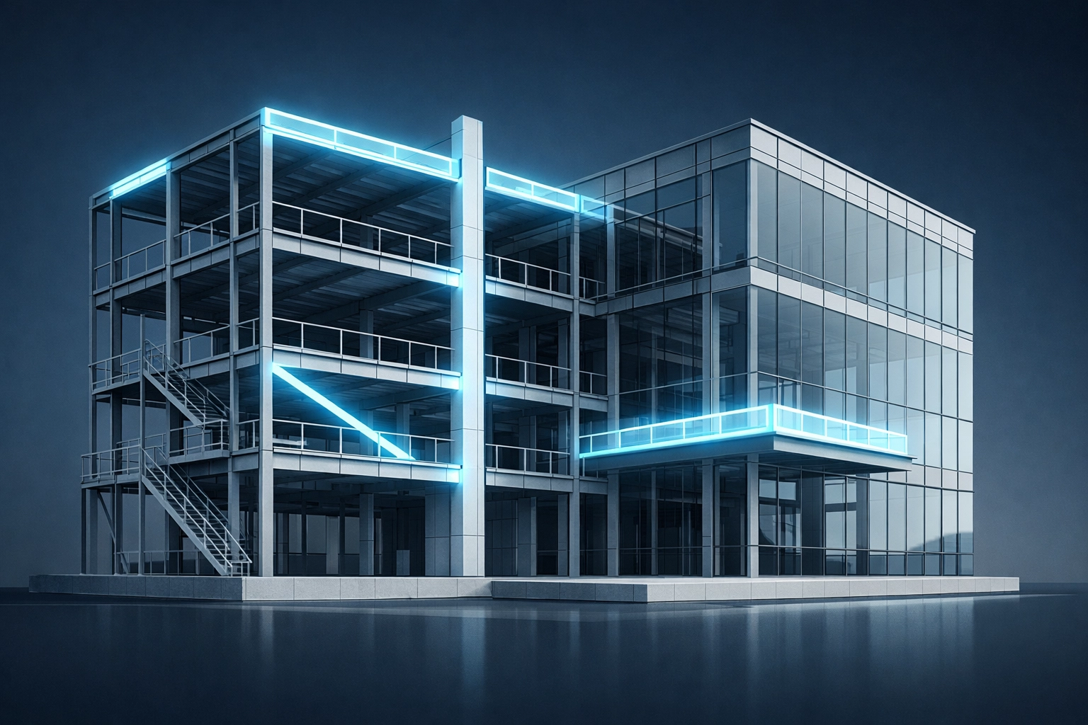 Construction of a commercial building showing components eligible for tax planning services and deductions.