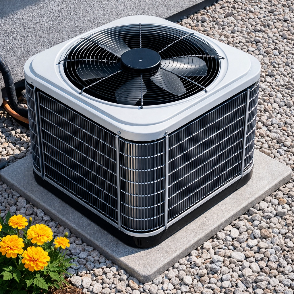 Well-maintained residential air conditioning unit after professional AC repair near me.