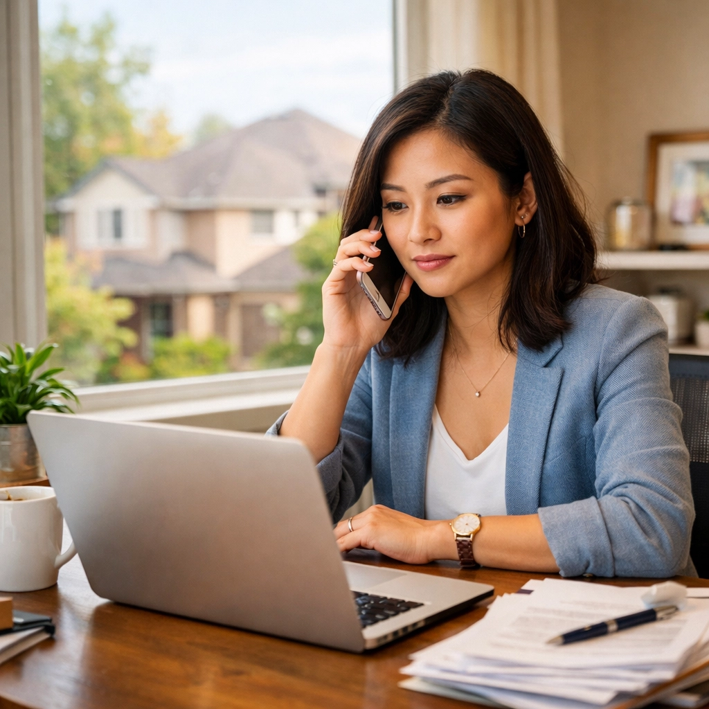 Clear Lake professional managing credit repair consultation from organized home office