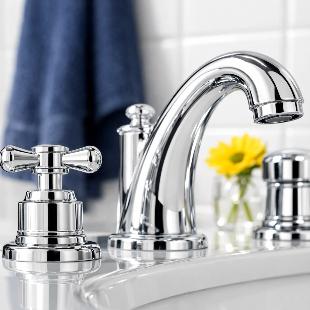 Polished bathroom fixtures showcasing the detail of a thorough move-out cleaning service.