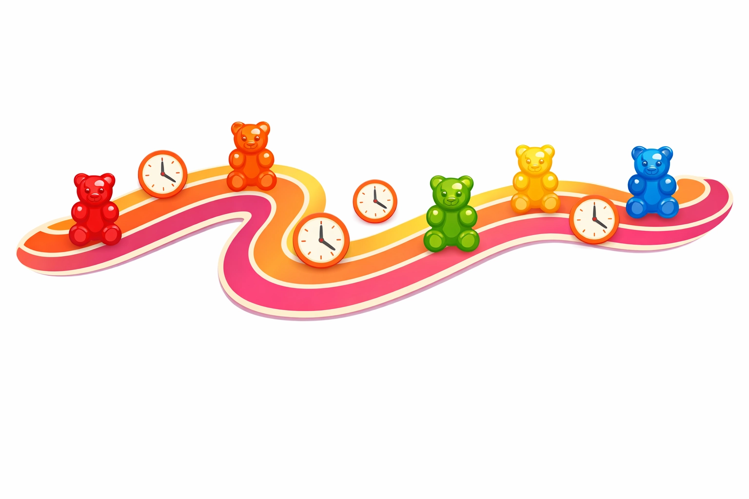 Delta 9 gummies timeline showing extended 4-8 hour duration of effects