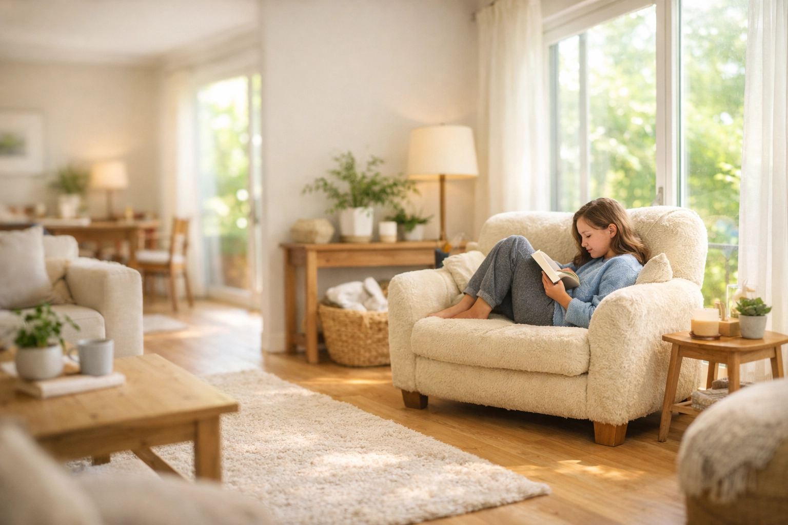 Home-like environment in a therapeutic group home for teens providing mental health residential treatment.