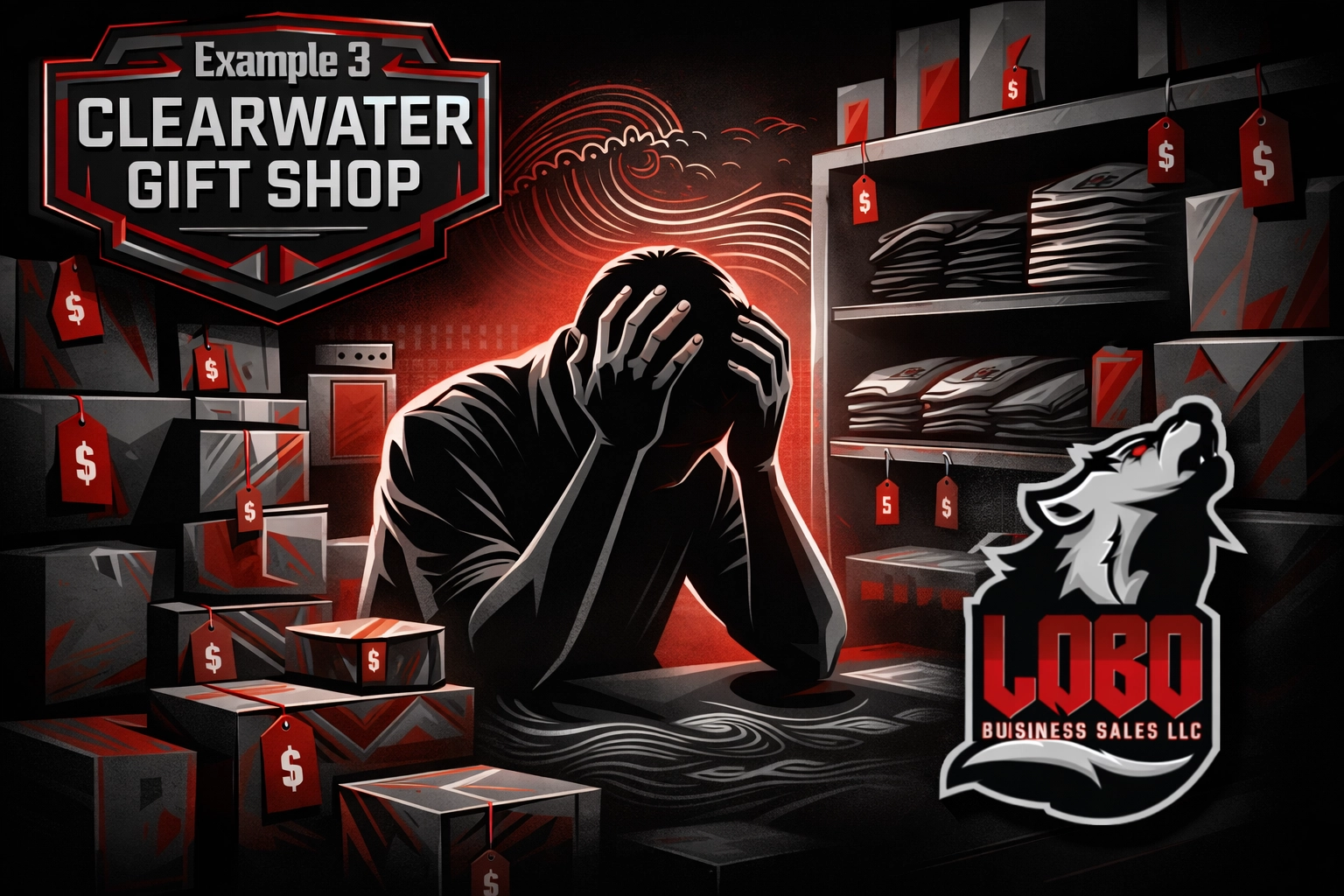 Clearwater beachside gift shop counter overwhelmed with inventory before selling retail business